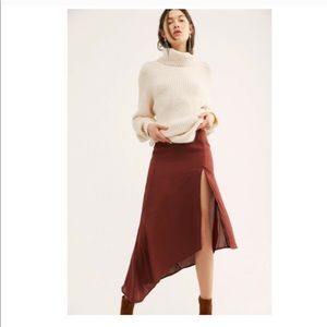 Free People Lola Asymmetric Slit Skirt Size 8 NWT